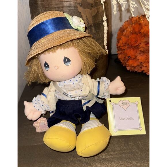 Precious Moments 1990 Easter Edition Applause Doll “Your Smile” Straw Hat - Picture 2 of 8